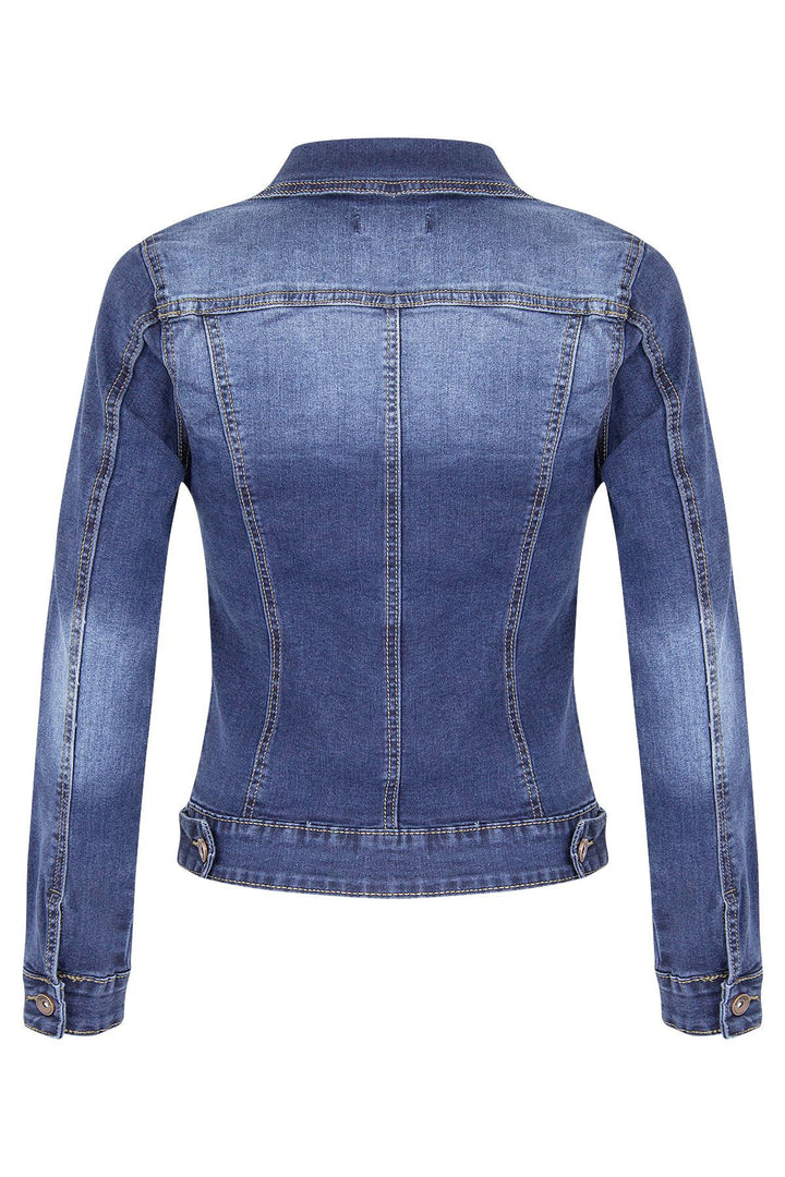 Damen taillierte Jeansjacke im modernen Design mit elastischen Einsätzen Drune