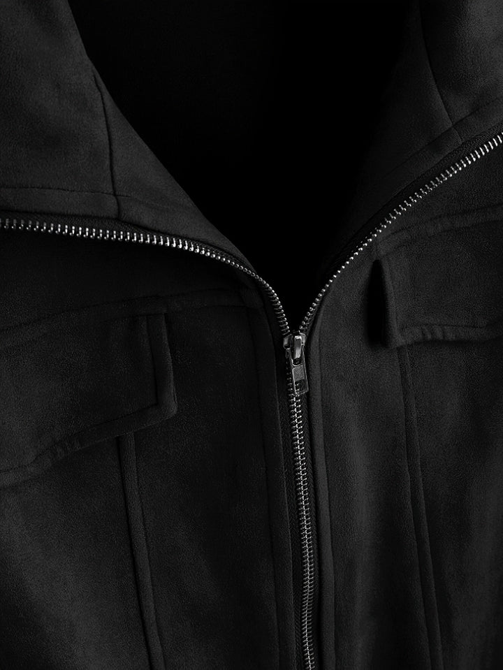 Drune |  Einfarbige Warme Fleece Bedruckte Winterjacke Für Herren - Ideal für Winter