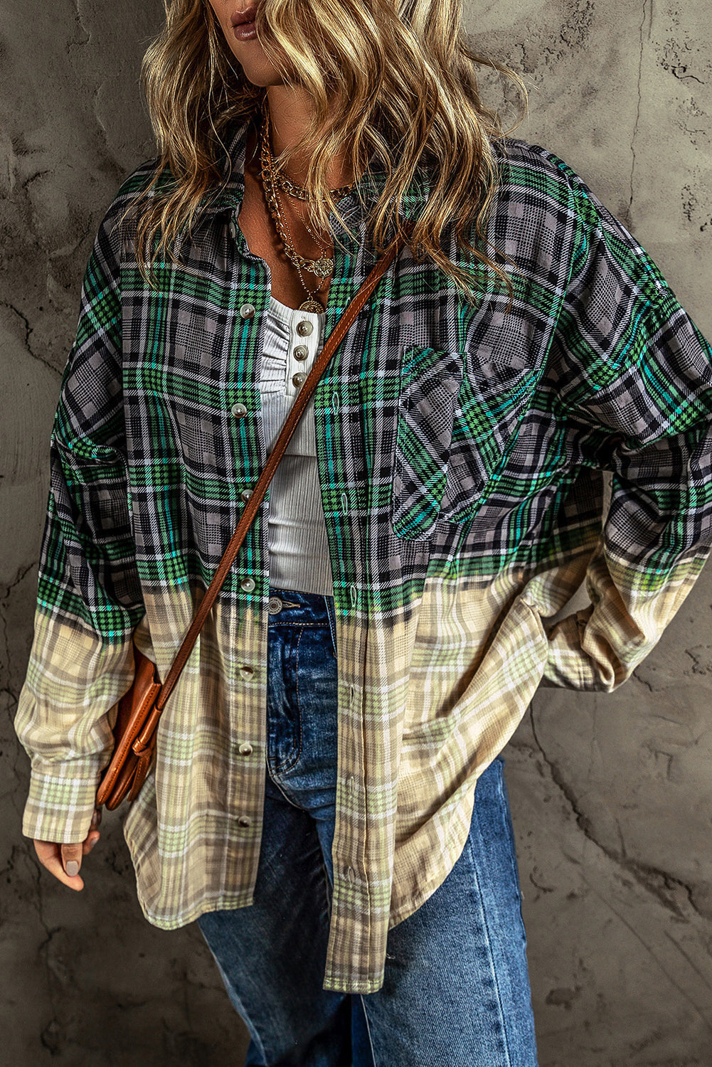 Drune | Patchwork Cam Jacket in Checkered Cotton Blend Trendy und Unique