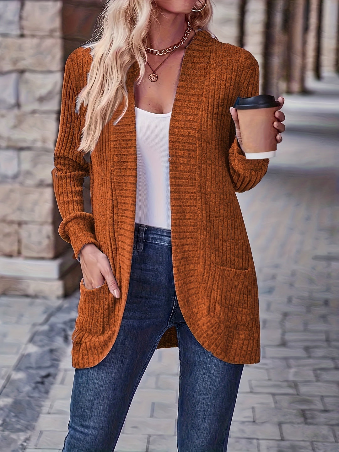 Drune | warmer Fleece-Strickwaren-Cardigan für Damen - Perfekt für lässige Tage