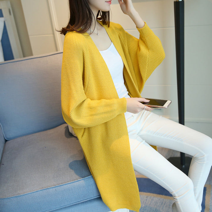 Damen lässiger Longcardigan mit offener Front und feinem Strickmuster Drune