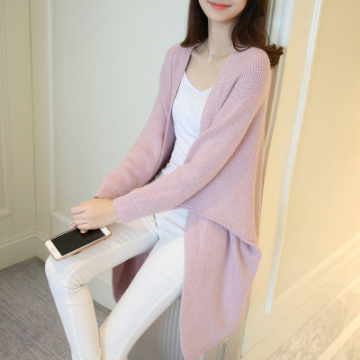 Damen lässiger Longcardigan mit offener Front und feinem Strickmuster Drune