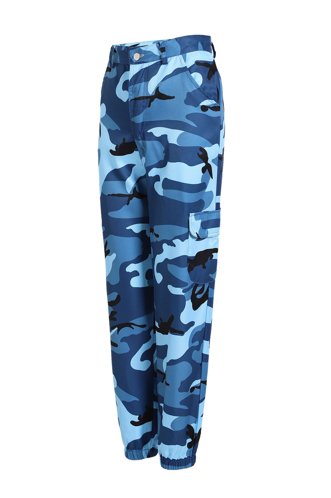 Damen Cargohose mit elastischem Bund und modischem Camouflage-Muster Drune