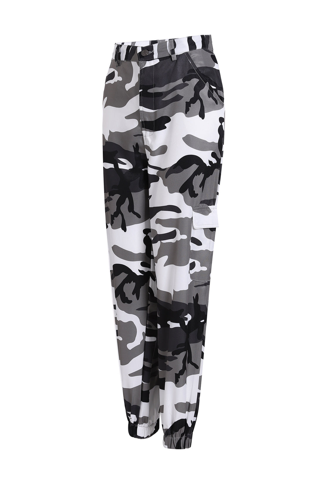 Damen Cargohose mit elastischem Bund und modischem Camouflage-Muster Drune