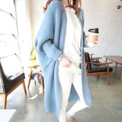Damen lässiger Longcardigan mit offener Front und feinem Strickmuster Drune