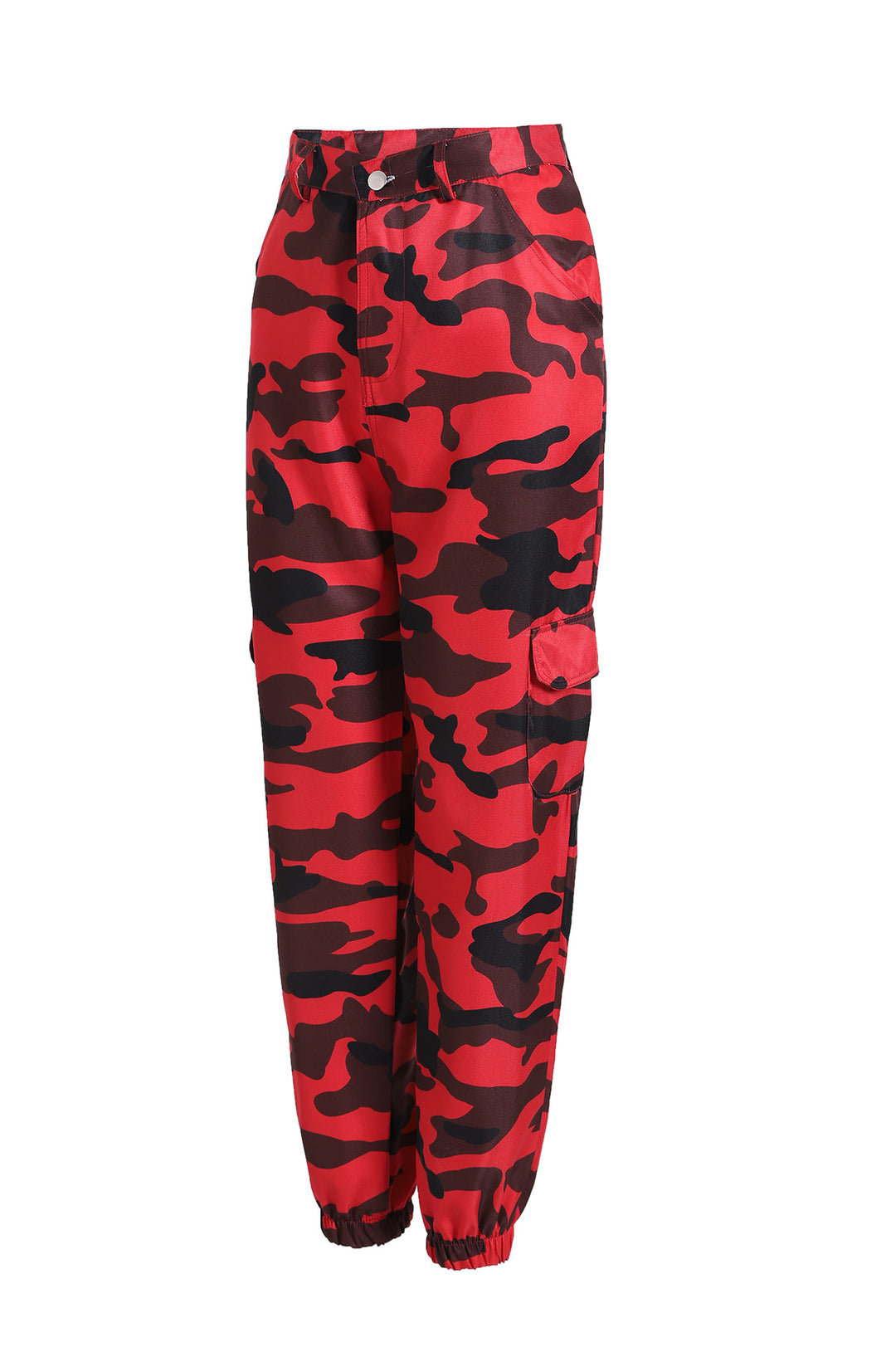 Damen Cargohose mit elastischem Bund und modischem Camouflage-Muster Drune