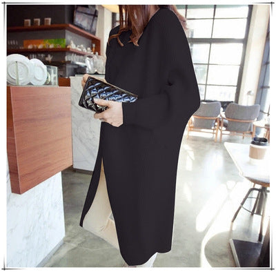 Damen lässiger Longcardigan mit offener Front und feinem Strickmuster Drune