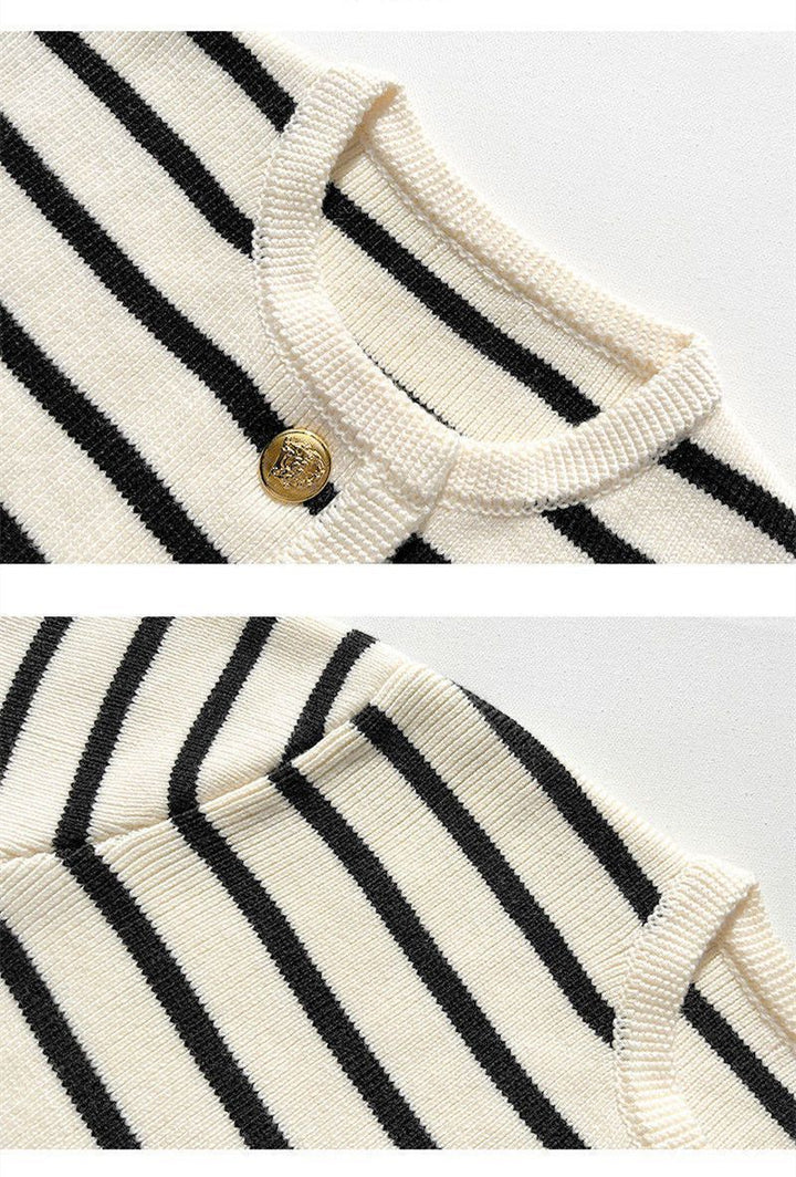 Drune | gestreifter Strickpullover für herbstliche Lagenlooks