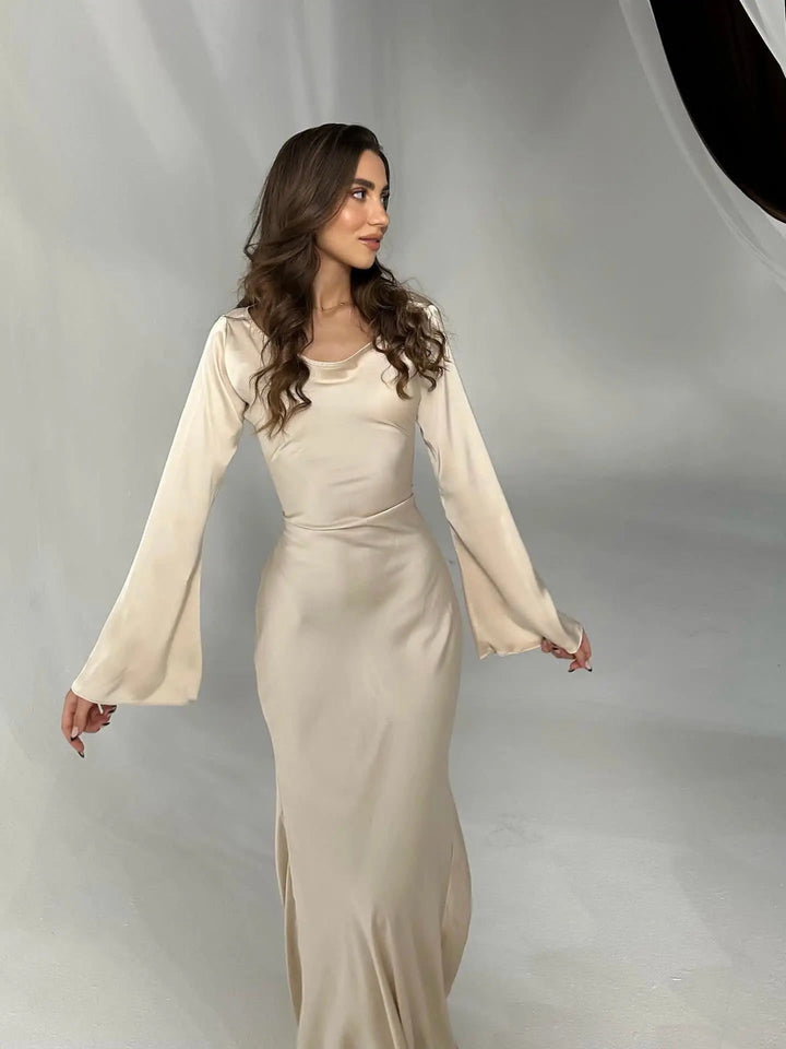 Drune | Fließendes Maxi Kleid Mit Langen Ärmeln Für Damen