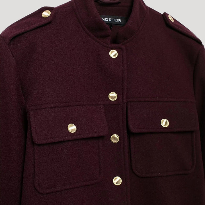 Drune | Strukturierte Wollmischung Knopfjacke