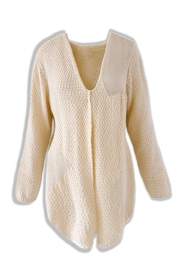 Drune | Cozy knitted mid-length cardigan with long sleeves