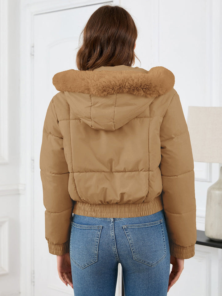 Drune | Cozy padded winter jacket with fur hood and pockets