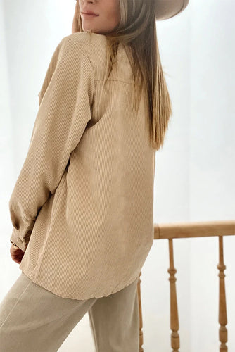 Drune | Cordurahemdjacke mit Rüschendetails Baumwollmischung Elegant und Modern