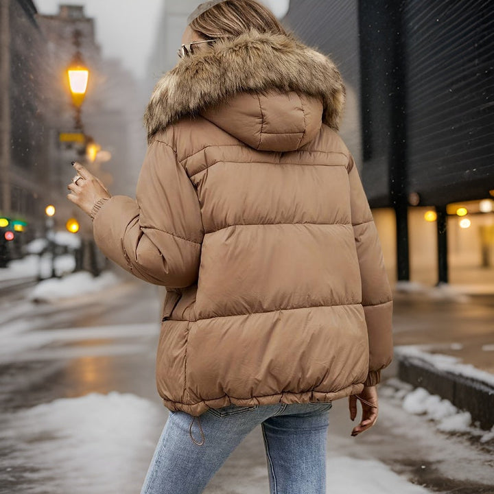 Drune | Warme Jacke mit plüschiger Pelzkappe