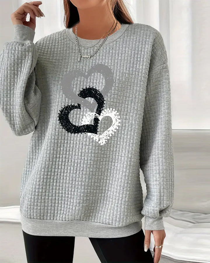 Drune | Herz Print und Langen Ärmeln