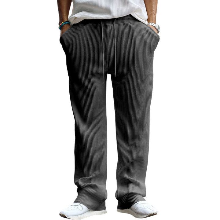 Drune | Dropping Gestreifte Hose mit hoher Taille und weitem Bein