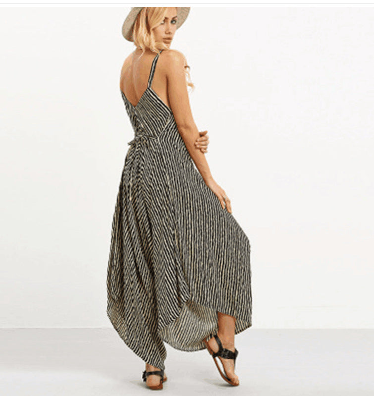 Damen lässiger Jumpsuit mit asymmetrischem Schnitt und weitem Bein Drune