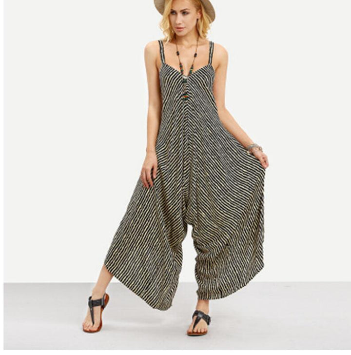 Damen lässiger Jumpsuit mit asymmetrischem Schnitt und weitem Bein Drune