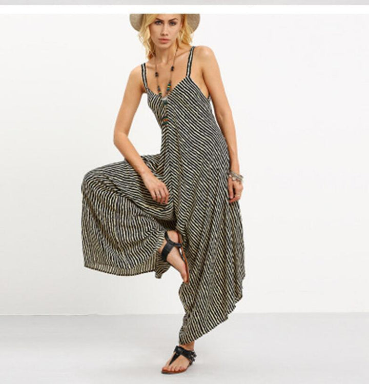 Damen lässiger Jumpsuit mit asymmetrischem Schnitt und weitem Bein Drune