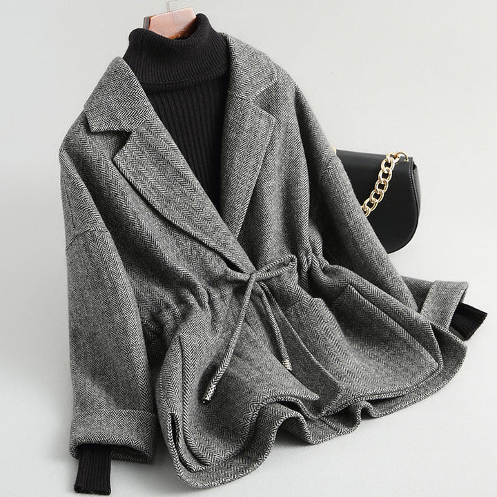 Drune | Grauer Strickcardigan zum Binden für einen eleganten Stil