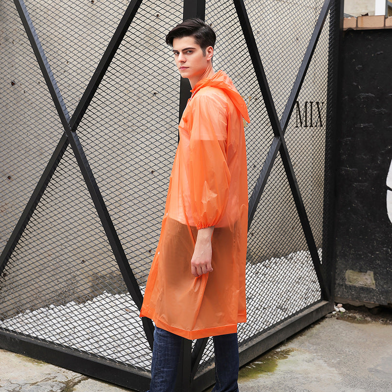 Herren leichter und transparenter Regenponcho mit Kapuze Drune