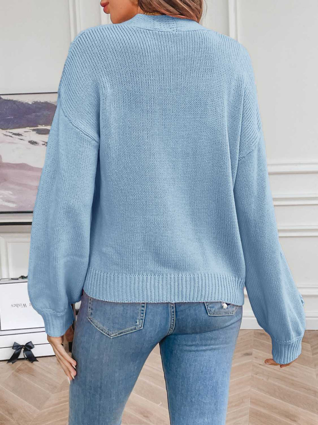 Drune | Strickcardigan mit Blütendetails Offene Vorderseite Feminin und Stylisch