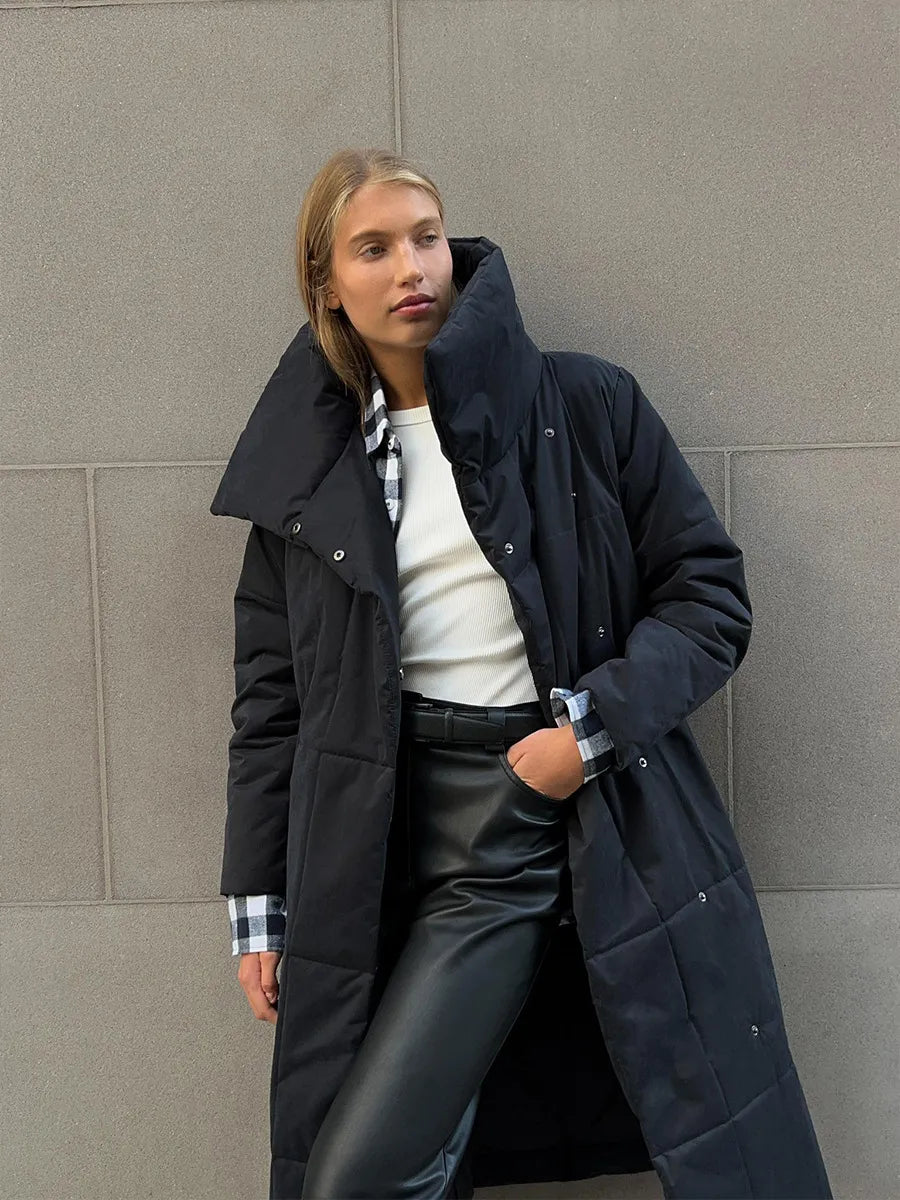 Drune | Eleganter Wintermantel mit breitem Kragen