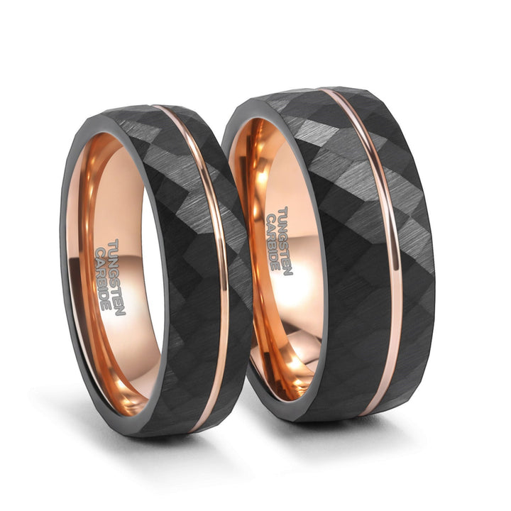 Drune - 8mm Edelstein Ring mit Turmalin Gefertigt aus Schwarzem Druneramkarbid