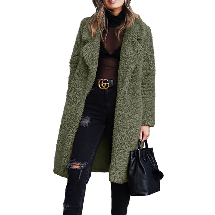 Damen Teddyfellmantel mit elegantem Schnitt und praktischen Taschen Drune