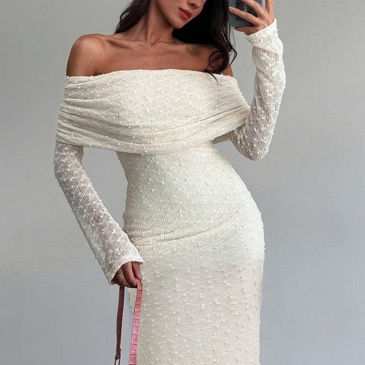 Abendkleid Glitzernd Schulter Pailletten