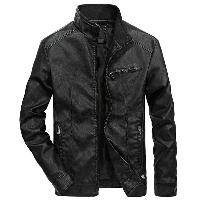 Drune | Lederjacke für Herren Frühlingsjacke mit Reißverschluss