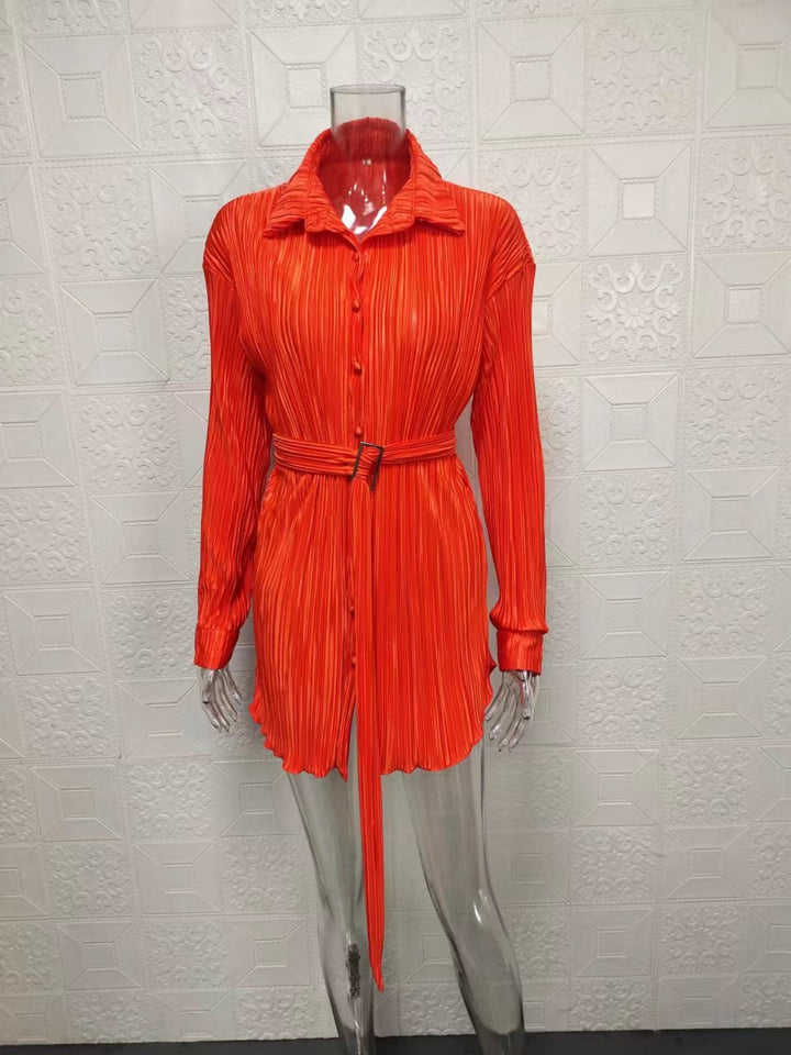 Drune | Langärmeliges Kleid mit Schnürsenkeln und elastischer Taille