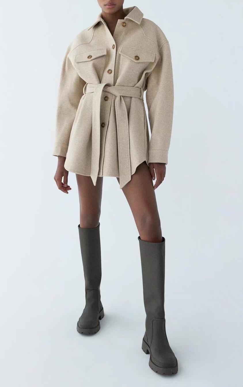 Drune | Wollmischung Shacket - Schicker Utility-Stil - Wollmischung - Übergangsoberbekleidung