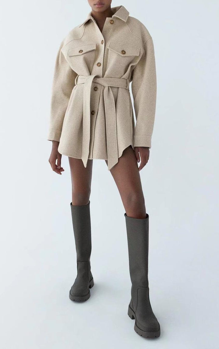 Drune | Wollmischung Shacket - Schicker Utility-Stil - Wollmischung - Übergangsoberbekleidung