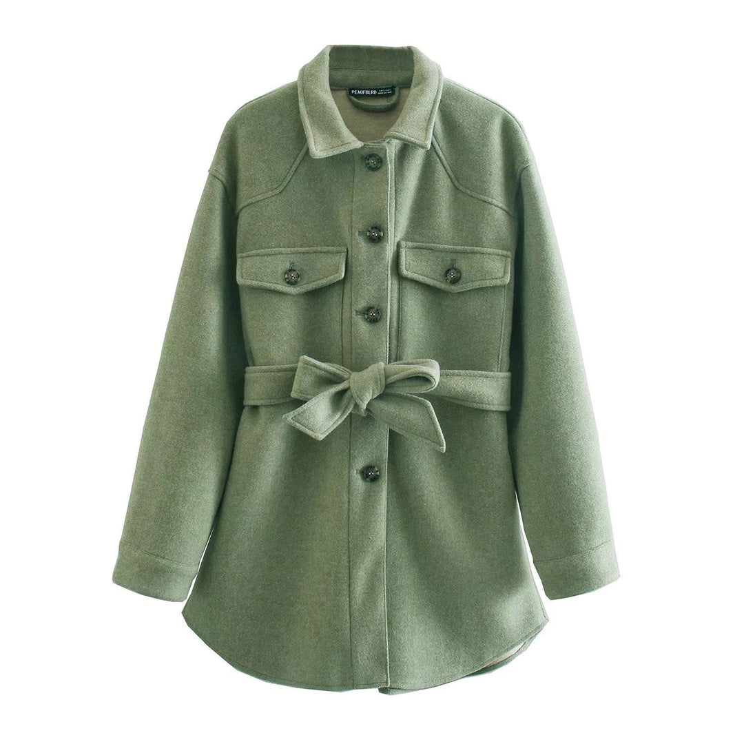 Drune | Wollmischung Shacket - Schicker Utility-Stil - Wollmischung - Übergangsoberbekleidung