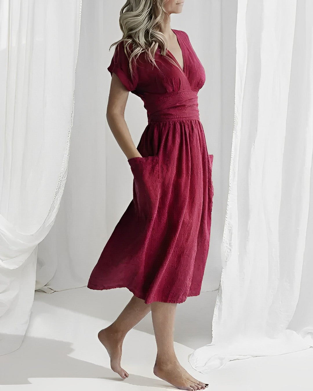 Drune - Strickkleid mit Schnürung und Taschen