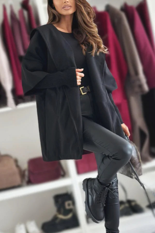 Drune | Farbe Lockere Tasche Kapuzenjacke mit langen Ärmeln
