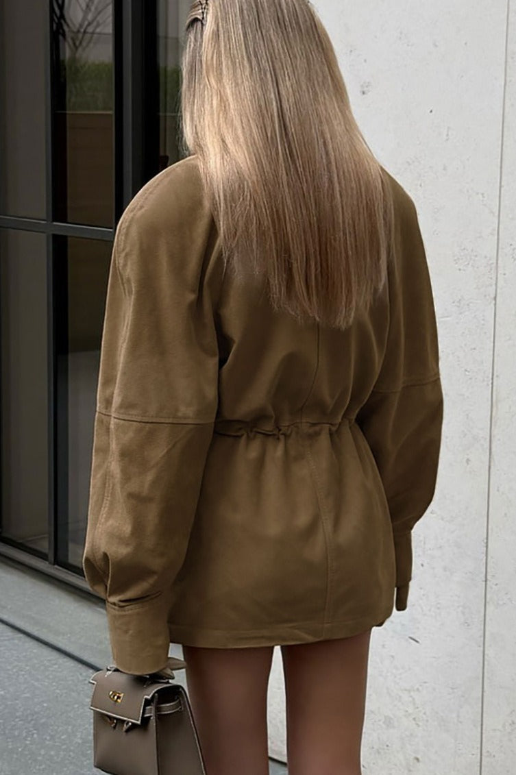 Drune | Nacken geschnallte Taille Wildlederjacke
