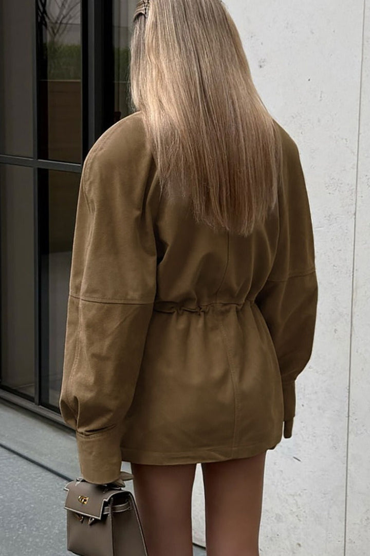 Drune | Nacken geschnallte Taille Wildlederjacke
