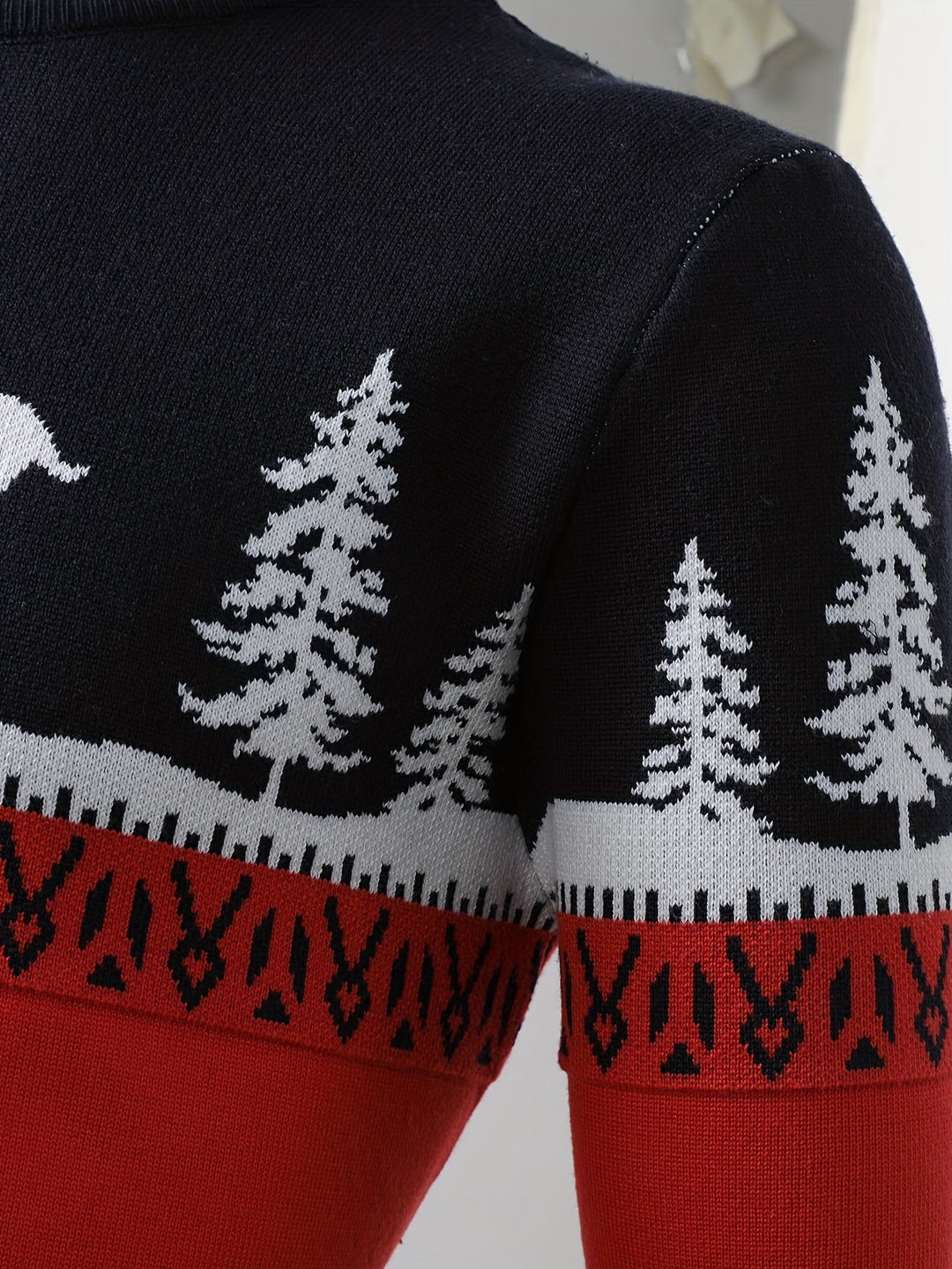 Drune | Weihnachtsstrickjacke mit Rentiermotiv Baumwolle Festlich