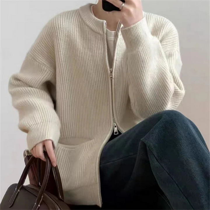 Drune | Elegant plus-size women's zip-up cardigan for comfort