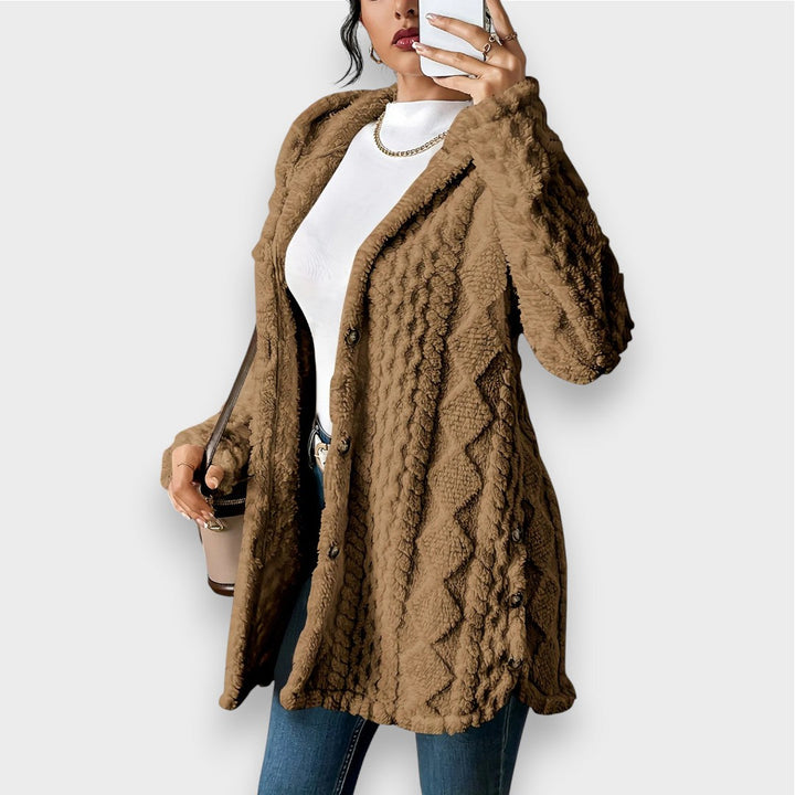 Drune | Cozy plush hooded cardigan sweater