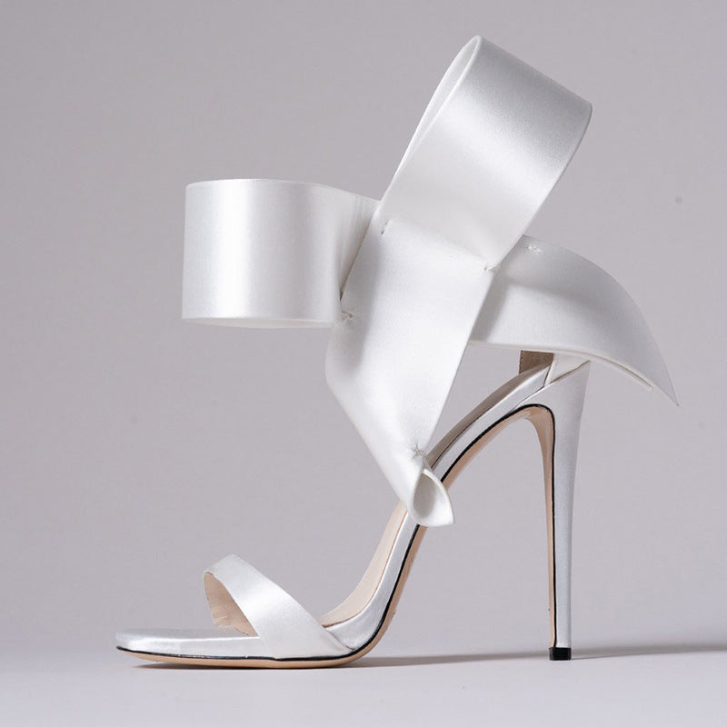 Drune | Sommer Übergröße Schleife Knöchelriemen High Heels Sandalen für Frauen