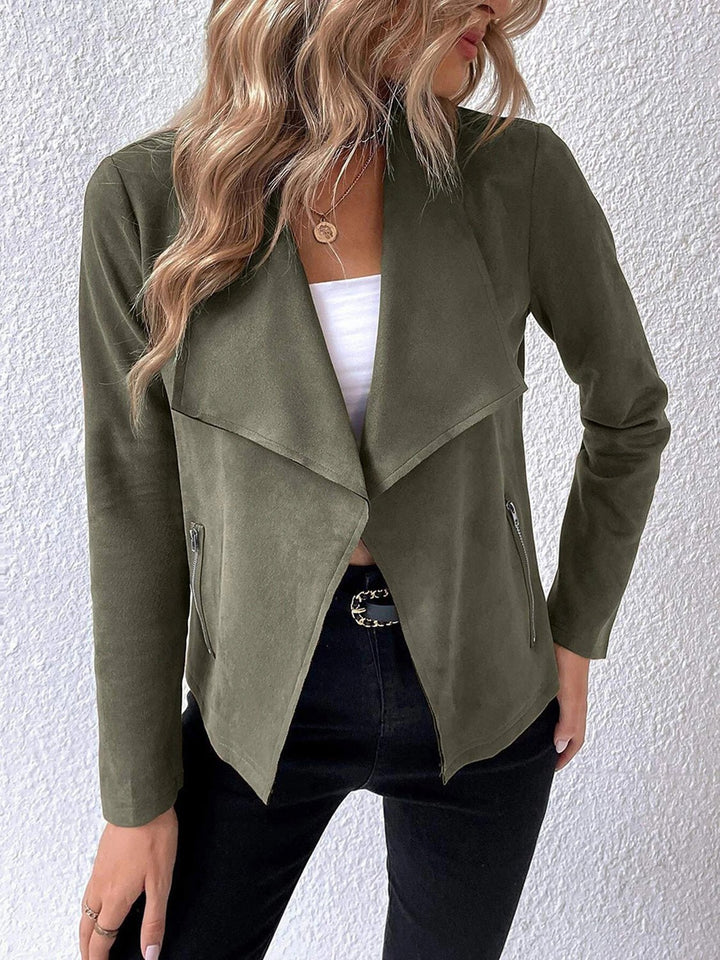 Drune | Kunstlederjacke - Leicht & Schick - Offenes Vorderdesign - Vielseitige Schicht