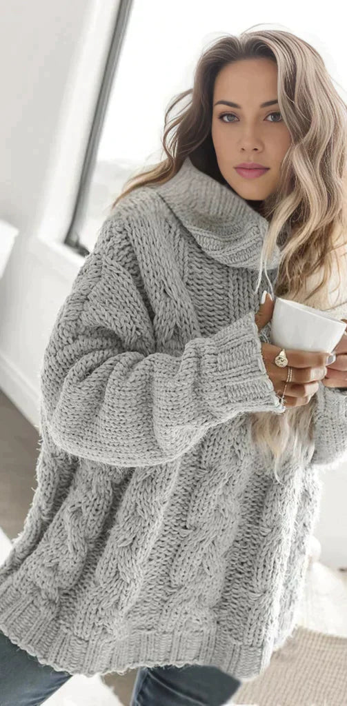 Drune | Oversized Pullover mit Hohem Kragen