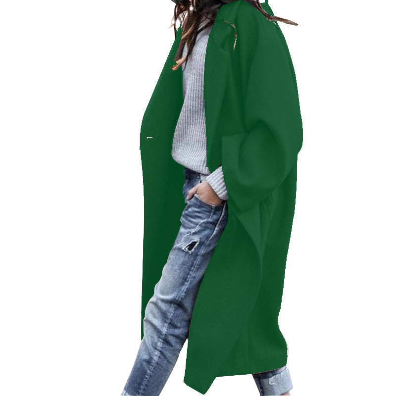 Drune | Elegante lange Freizeitjacke aus Wolle mit Taschen für Frauen
