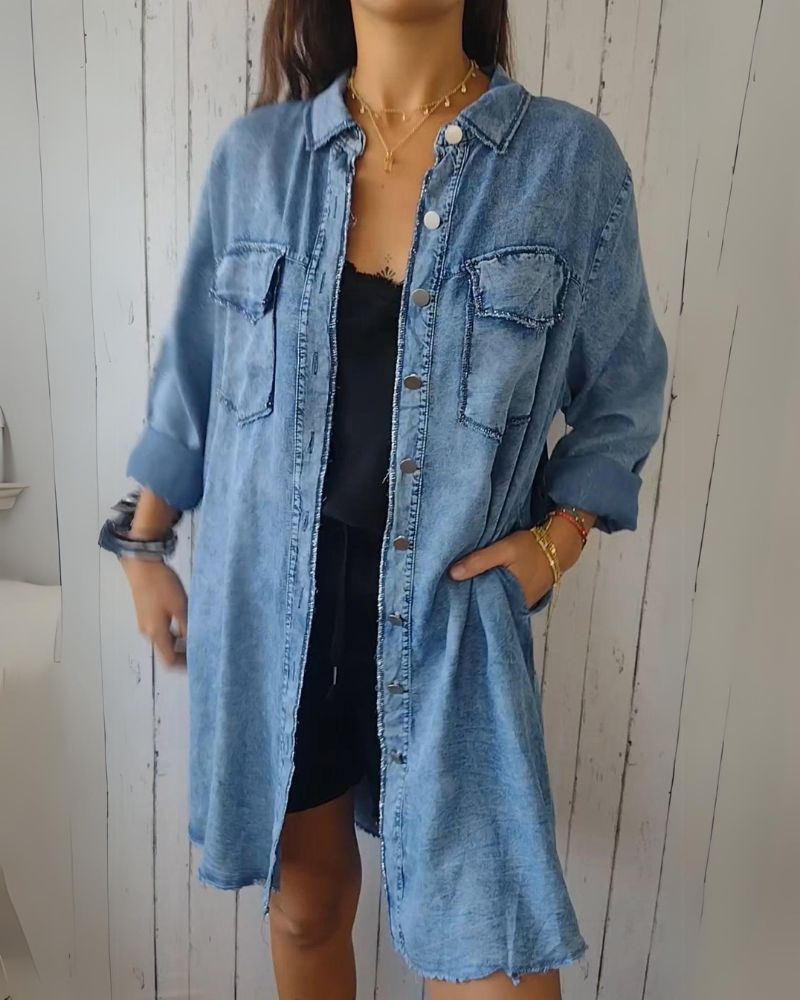 Drune | Bequemes Denim Overhemdjacke
