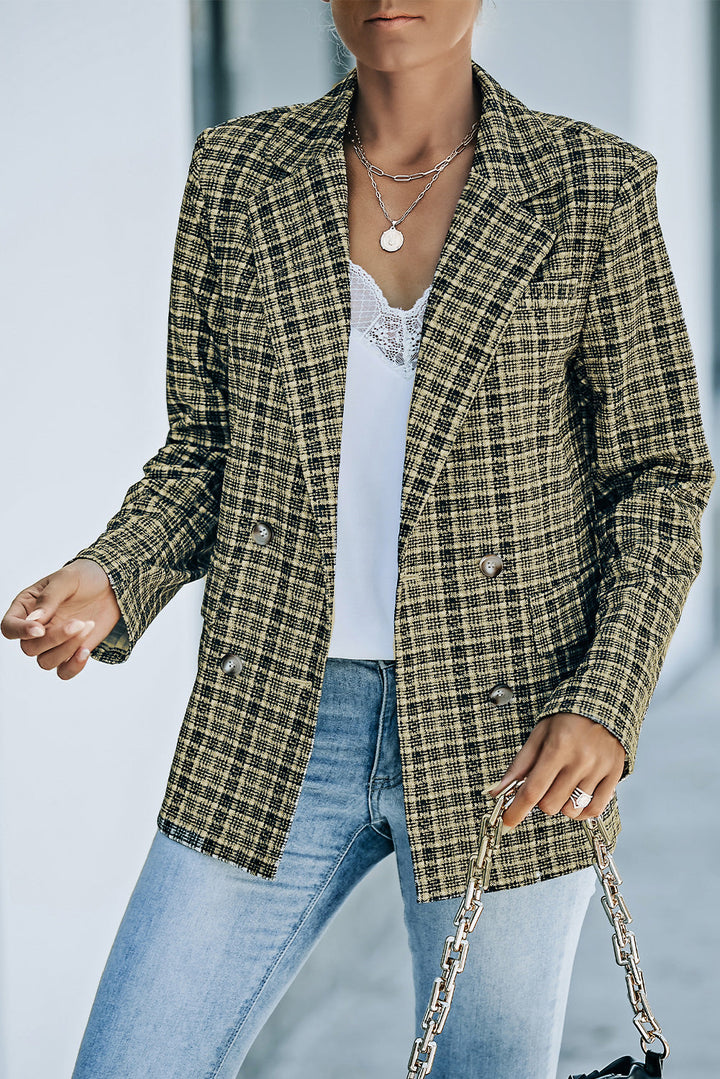 Drune | Karierter Doppelreiher Langarm-Blazer