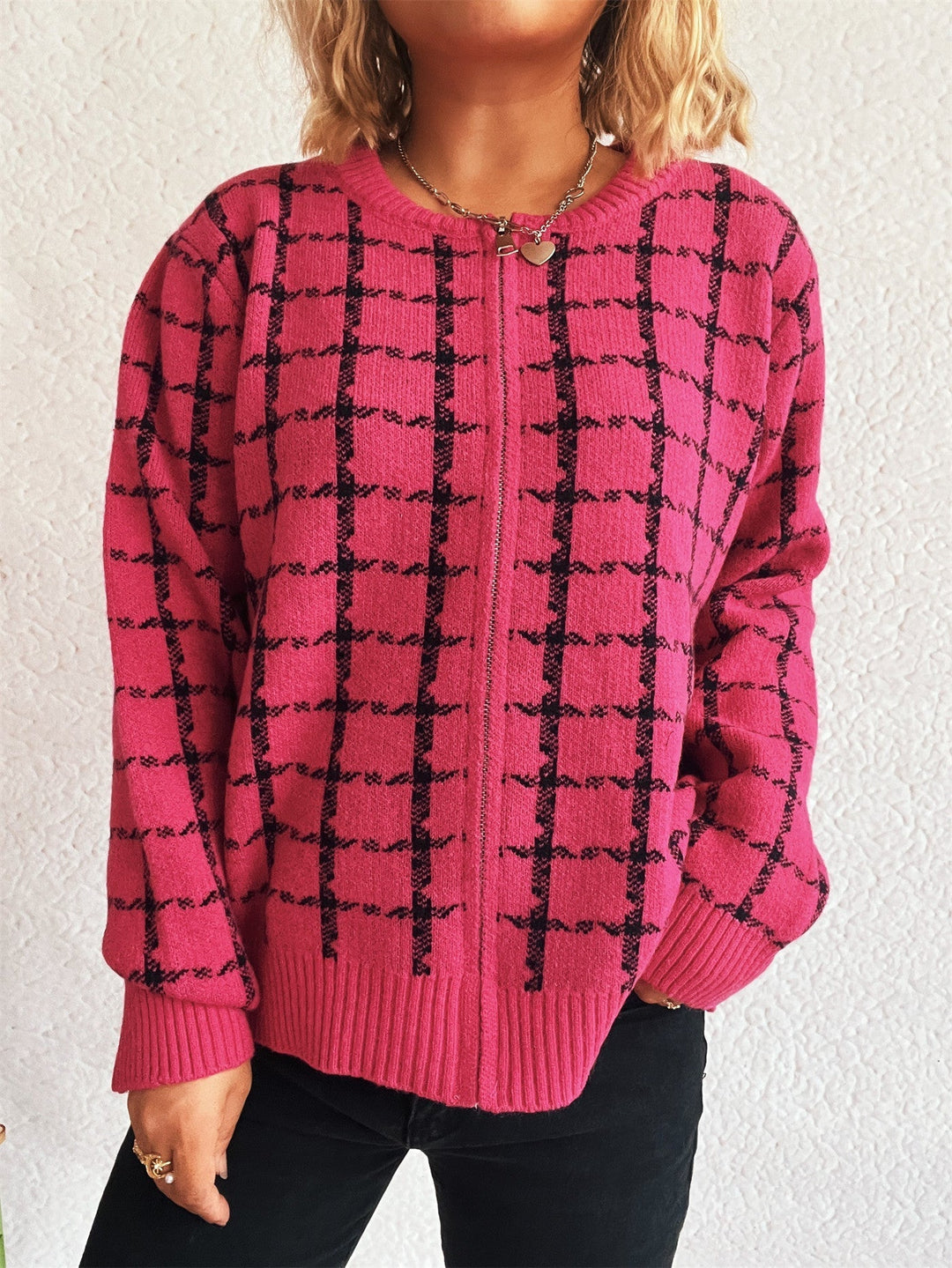 Drune | Cozy checked cardigan with pockets for everyday style