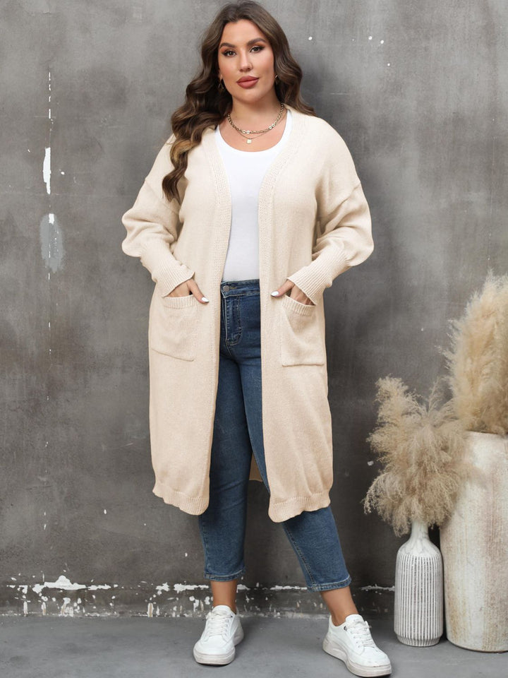 Drune | Plus Size Langarm Taschen Cardigan